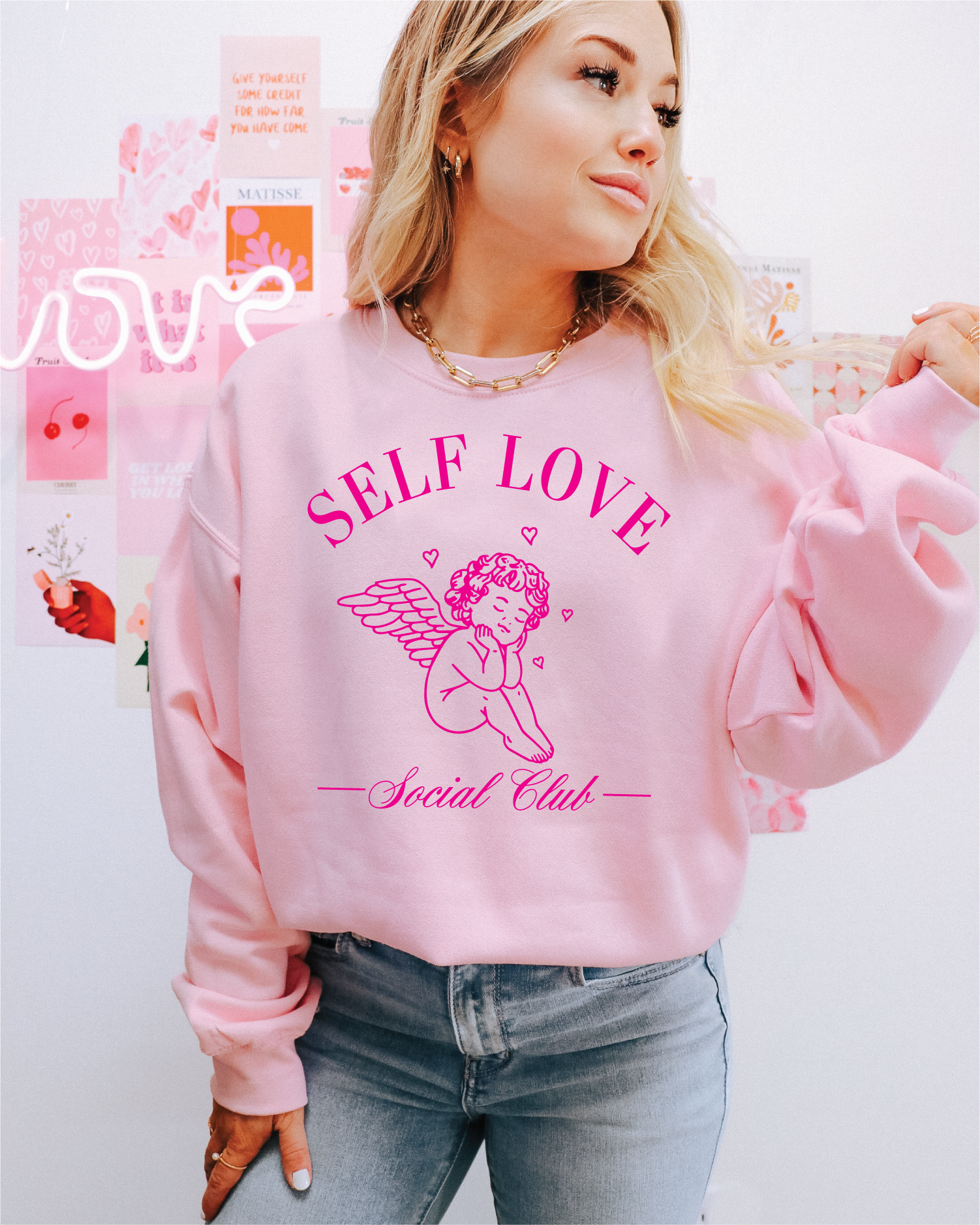 Fruit of the discount loom pink sweatshirt